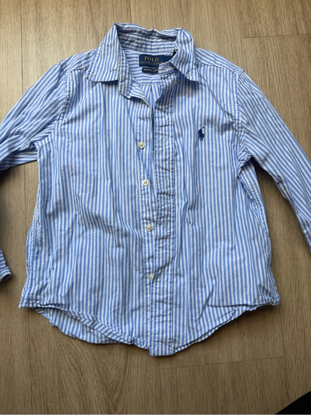 Polo by Ralph Lauren Light Blue and White Striped Button-Down Shirt